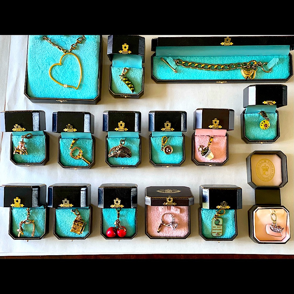 Juicy Couture necklace, bracelet and 13 charms